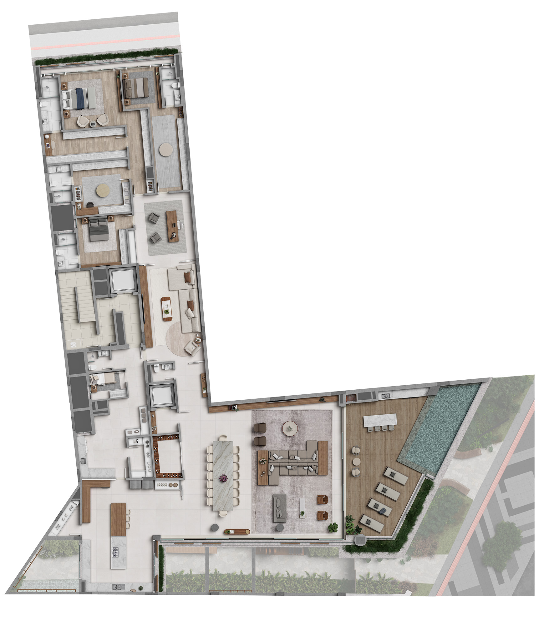 Apartamentos Beach House - Opção 3 suítes