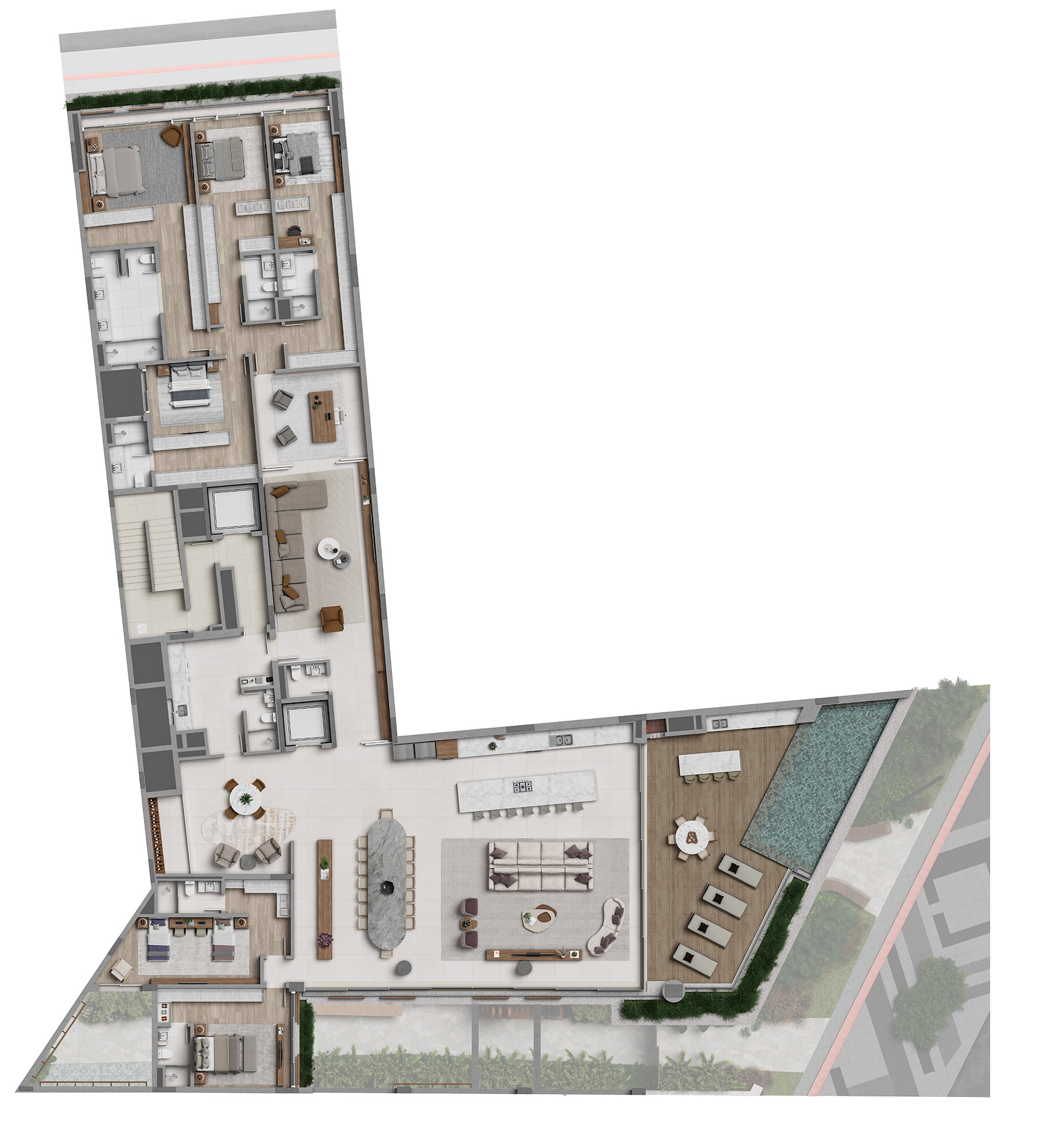 Apartamentos Beach House - Opção 6 suítes